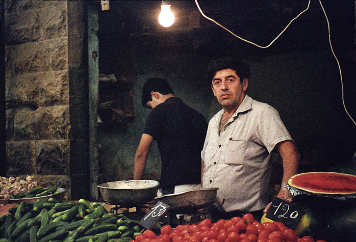fruit vendor jerusalem market photo
